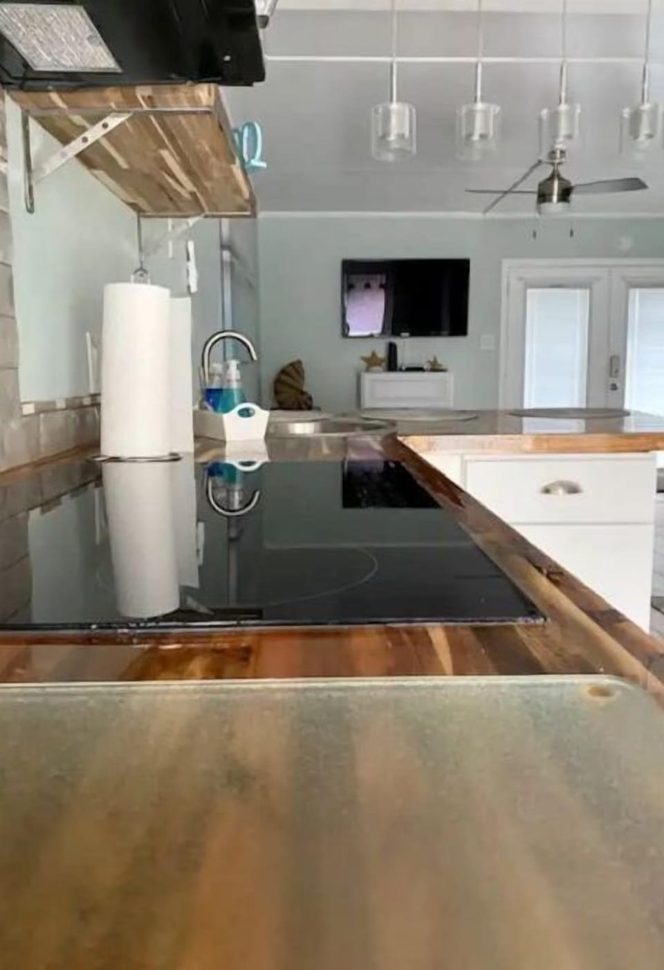 counter top with cutting board