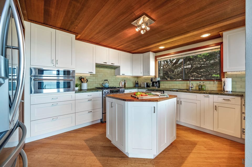 You will find the kitchen stocked with plenty of tools and supplies to create any meal.