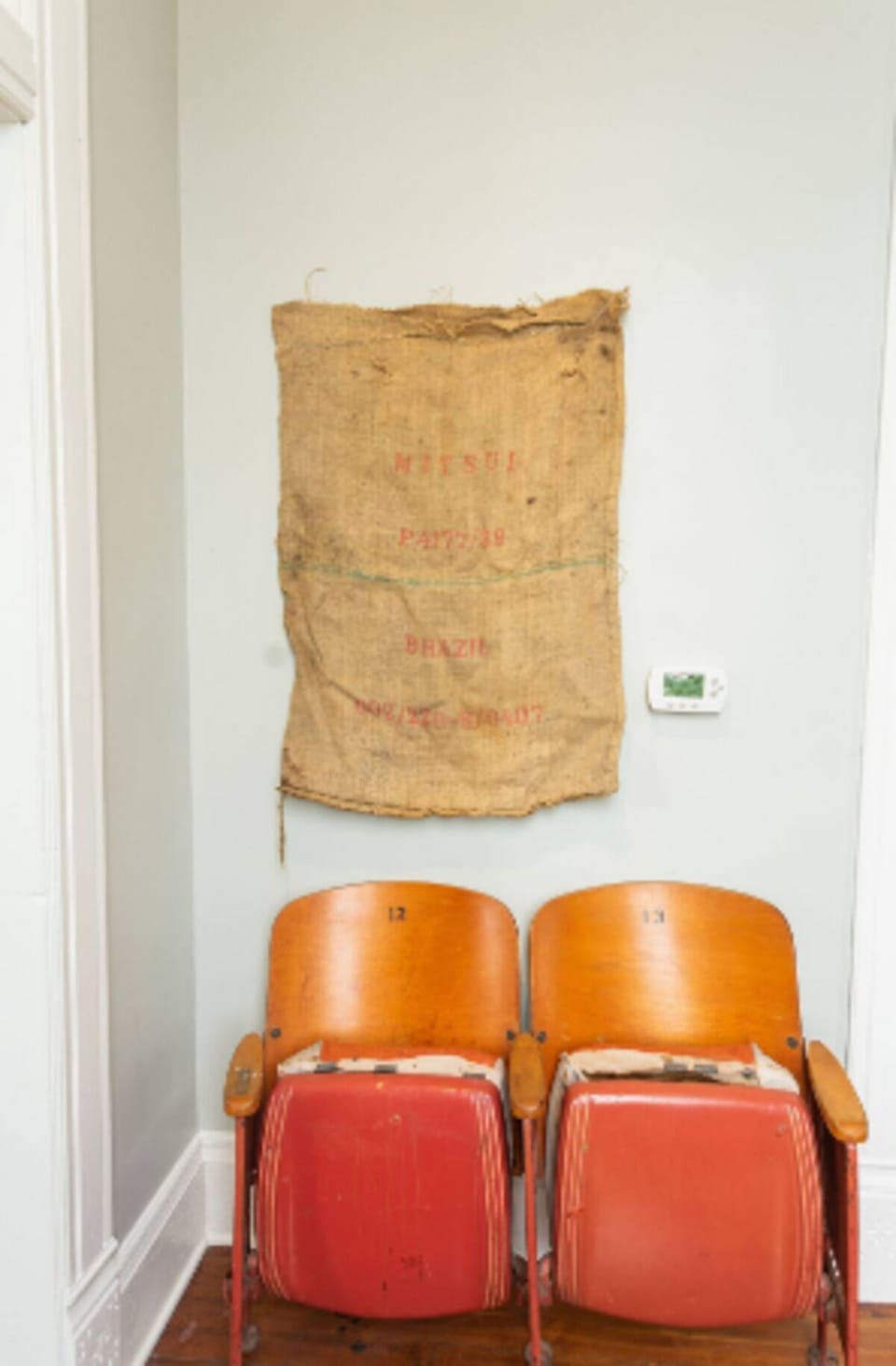 Antique theater chairs - unique pieces of Granbury history in the rental!