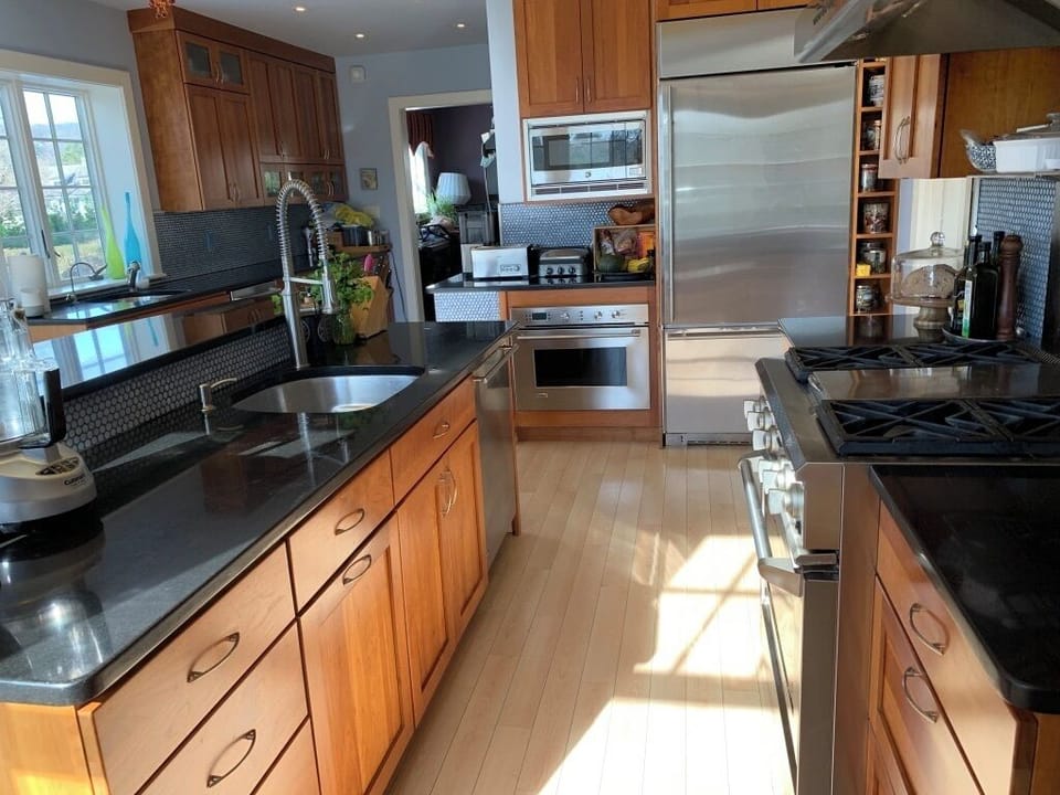 Gourmet kitchen with 2 ovens, 2 sinks, 2 dishwashers, etc. and many appliances