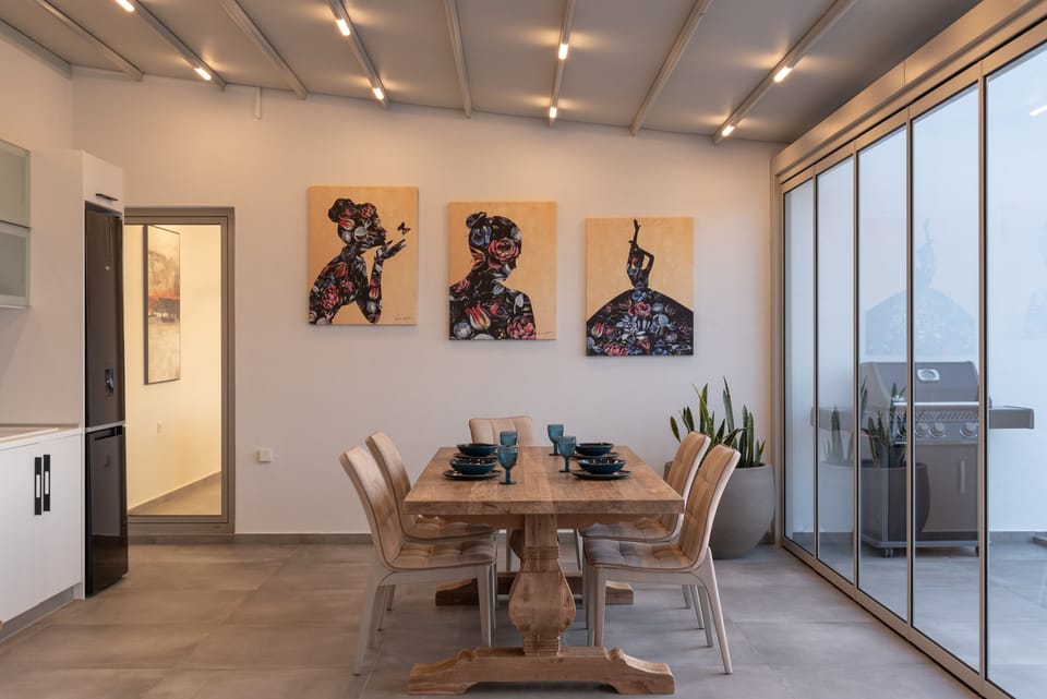 The main living area exudes a stylish edge. 