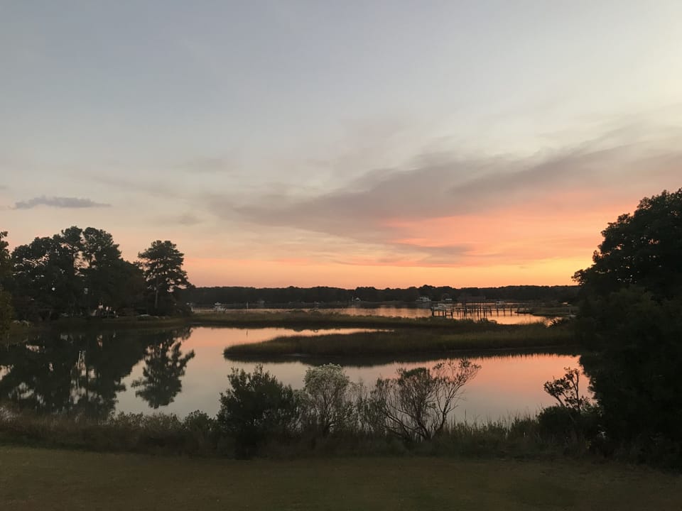 Looking out at sunset