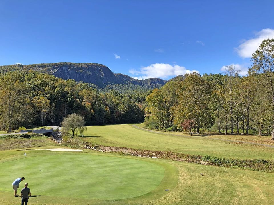 As guests, you have access to 2 championship 18 hole golf courses in the Rumbling Bald community.  Both are open to the public.