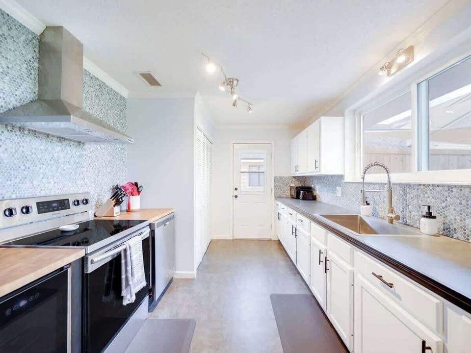 Side entrance will take you right into the kitchen
