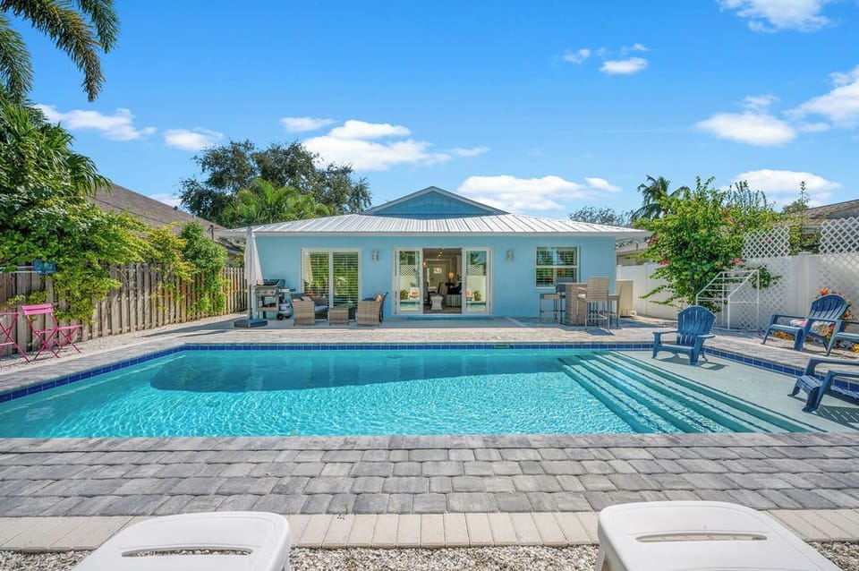 Private Pool Backyard.  Grill included. Plenty of dining seating.