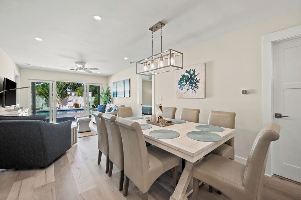 Sit at kitchen island or comfortable dining table.