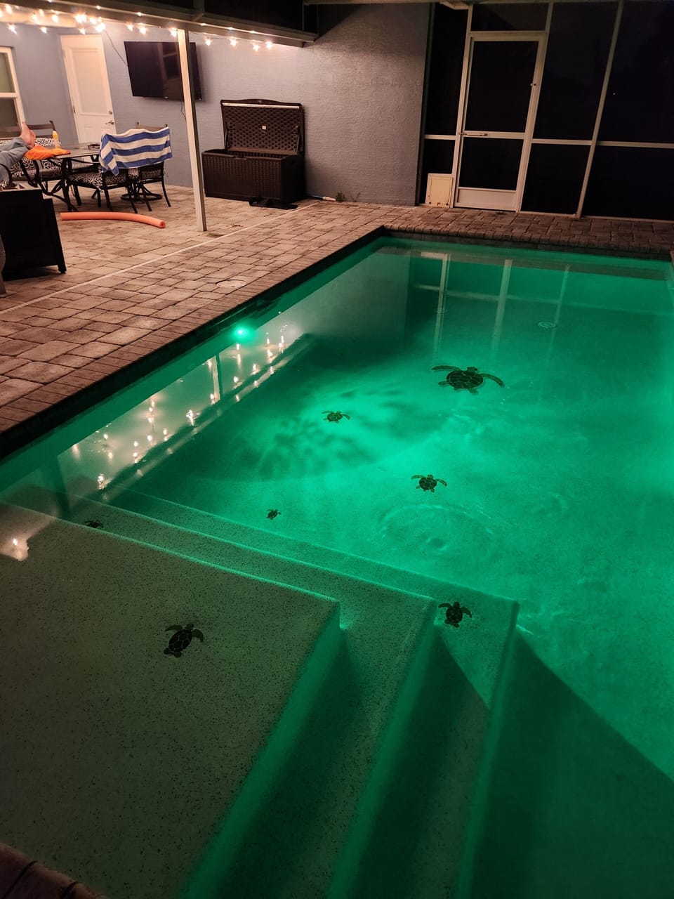 Enjoy lights under the lanai at night and play in the pool with the lights on.