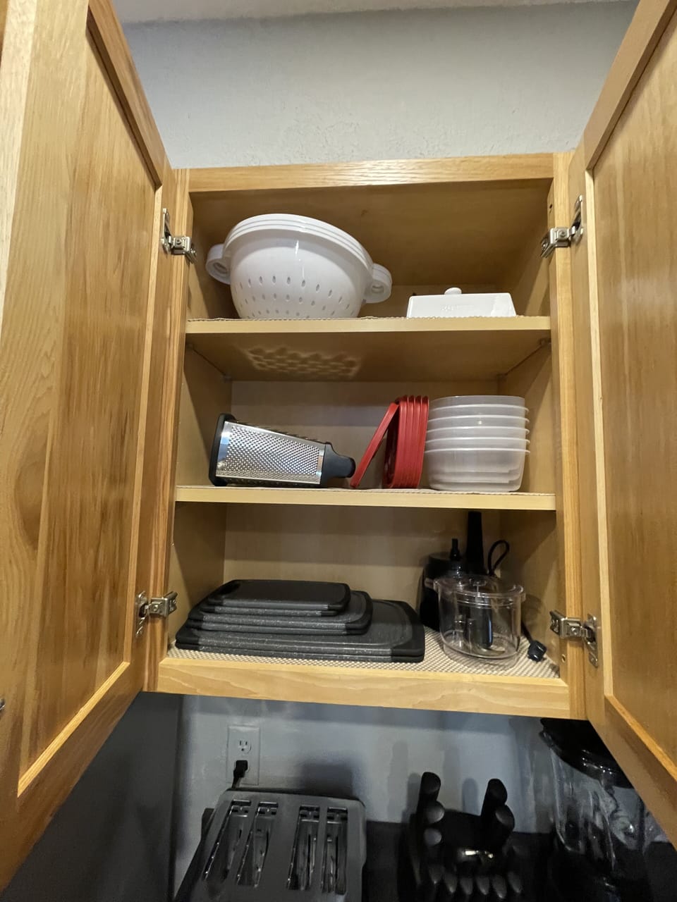 cutting boards, colanders, storage containers