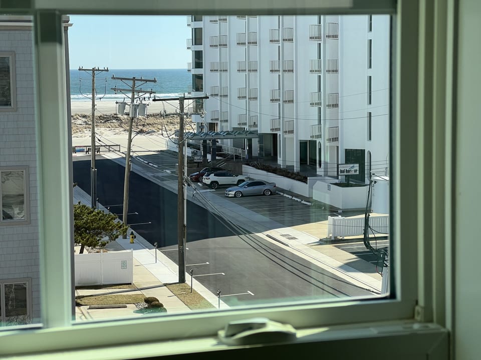 Beach view inside condo.