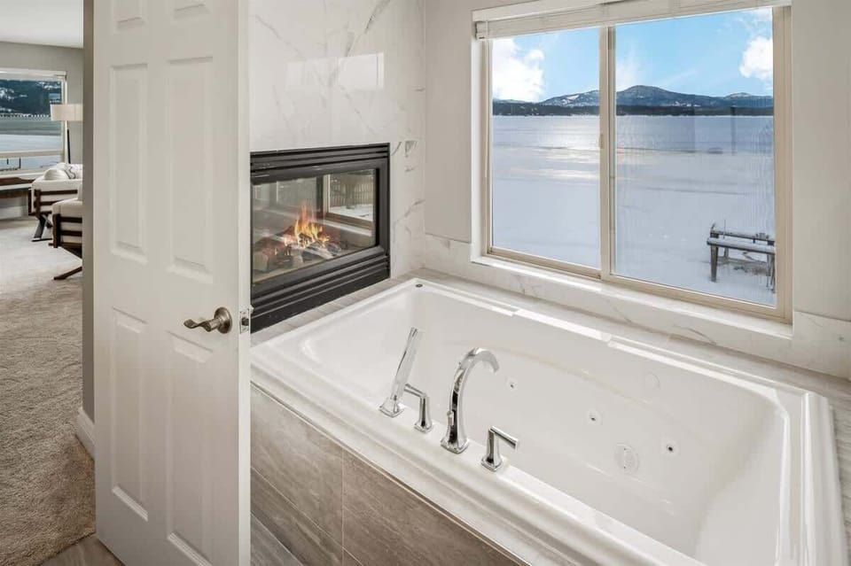 Enjoy the ambiance while taking a soak after a day on the lake