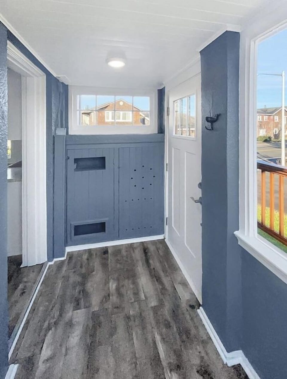 “Mudroom” area from north side door entry