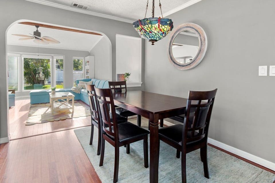 Comfortable indoor dining space just off the living room.