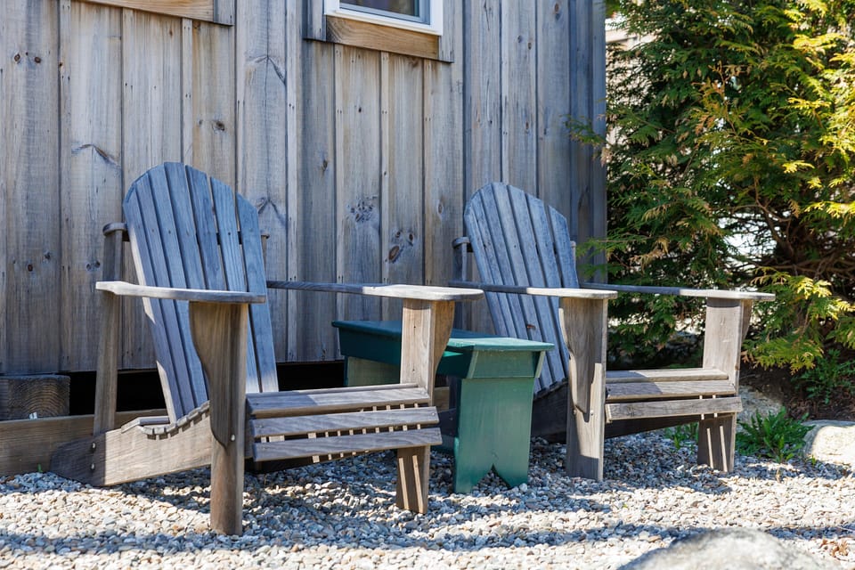 Enjoy morning coffee or an evening local craft beer in your own Adirondack chair