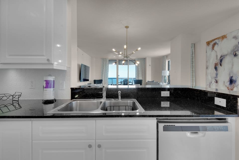 Updated Kitchen with views of open floor plan living area