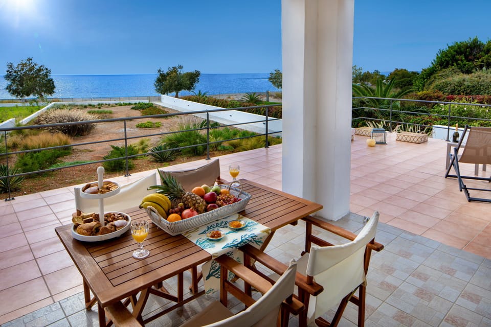 Outdoor dining table on terrace