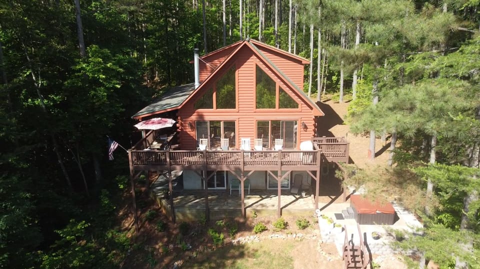 A view from the sky!  Our wooded lot offers lots of privacy.  
