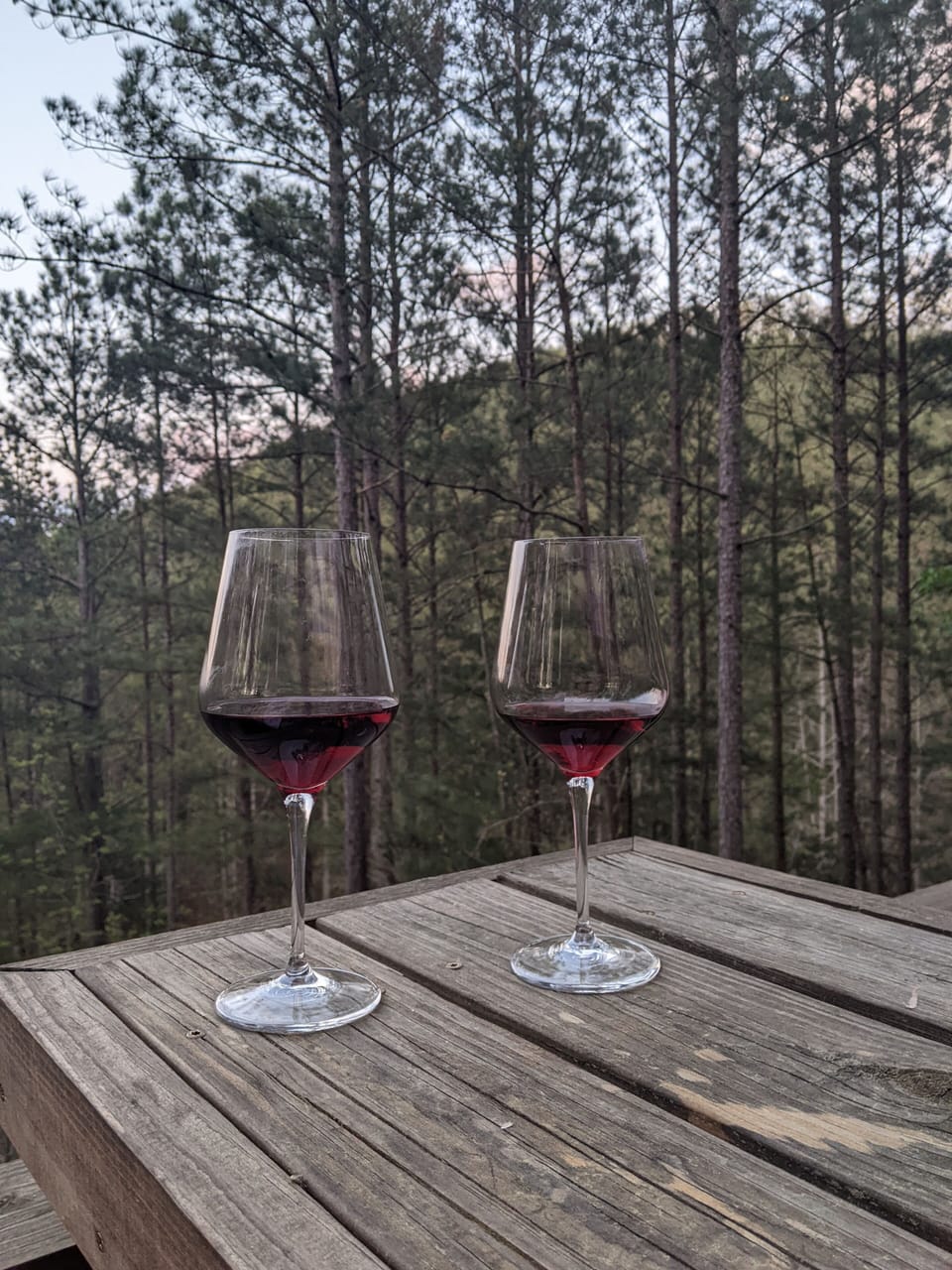 At the end of the day have a glass of wine at the tall boy on the deck.
