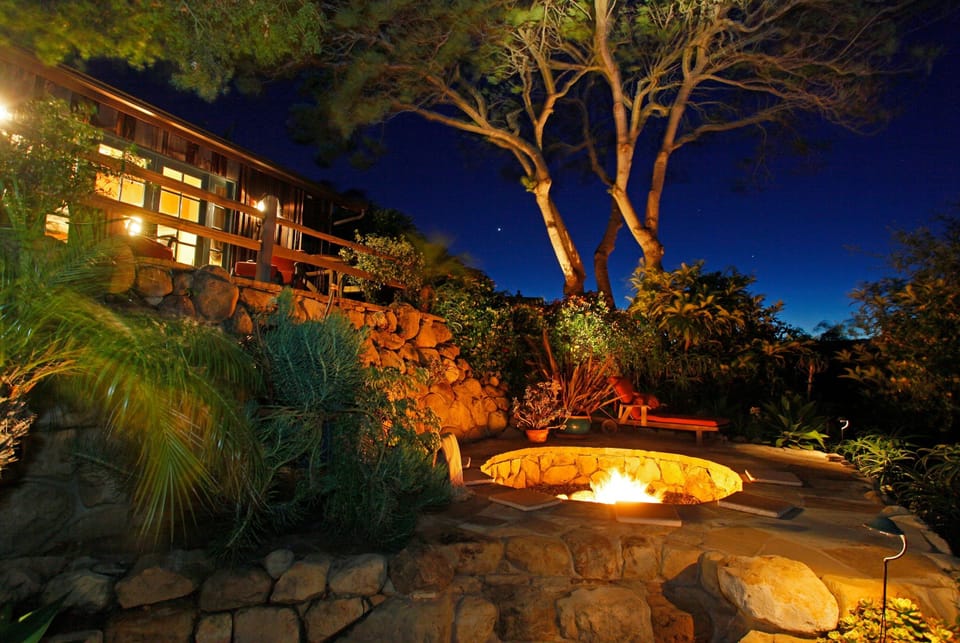 Firepit below Guest Cottage. 