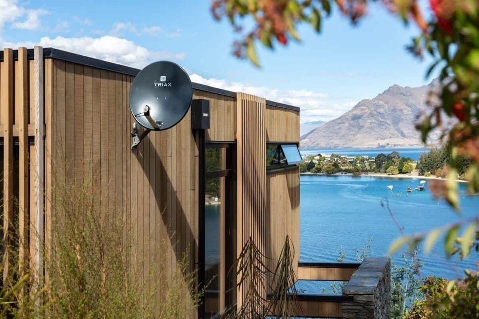 View of Lake Wakatipu from the side of the house during your Queenstown holiday