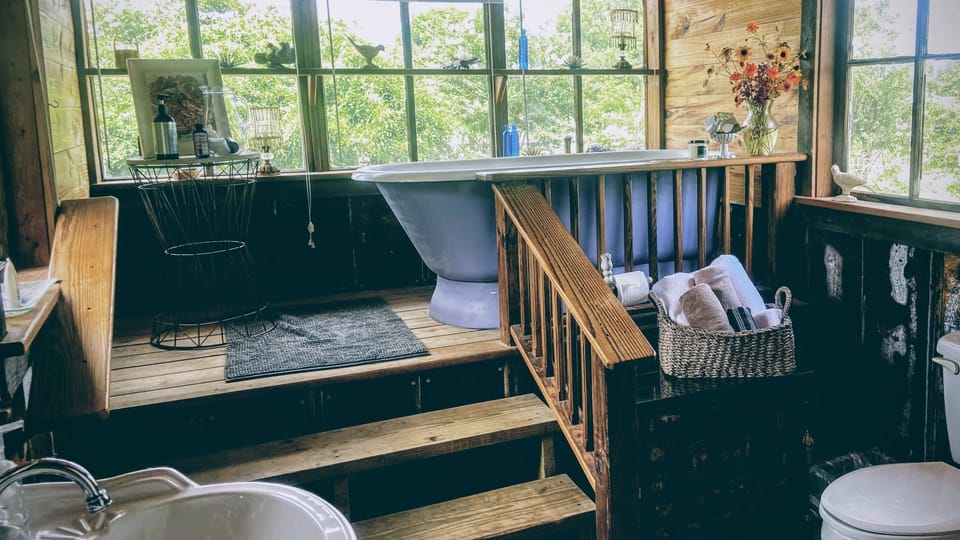Beautiful views from your very own claw foot tub