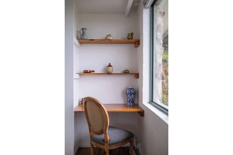 A dedicated workspace in the second rooms allows for some privacy during Zoom calls.