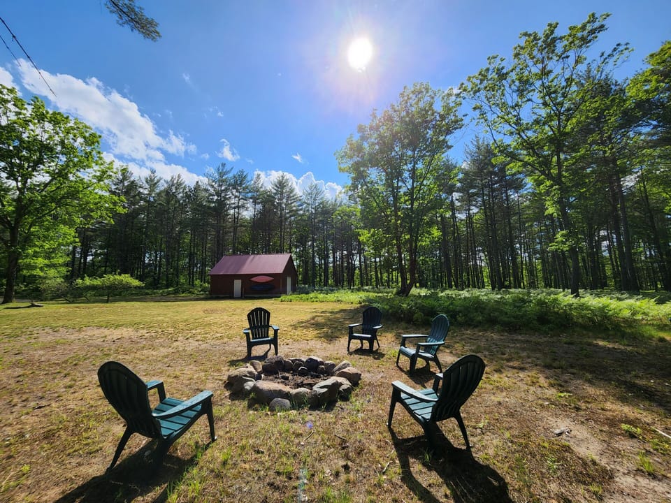 Firepit behind the cabin.