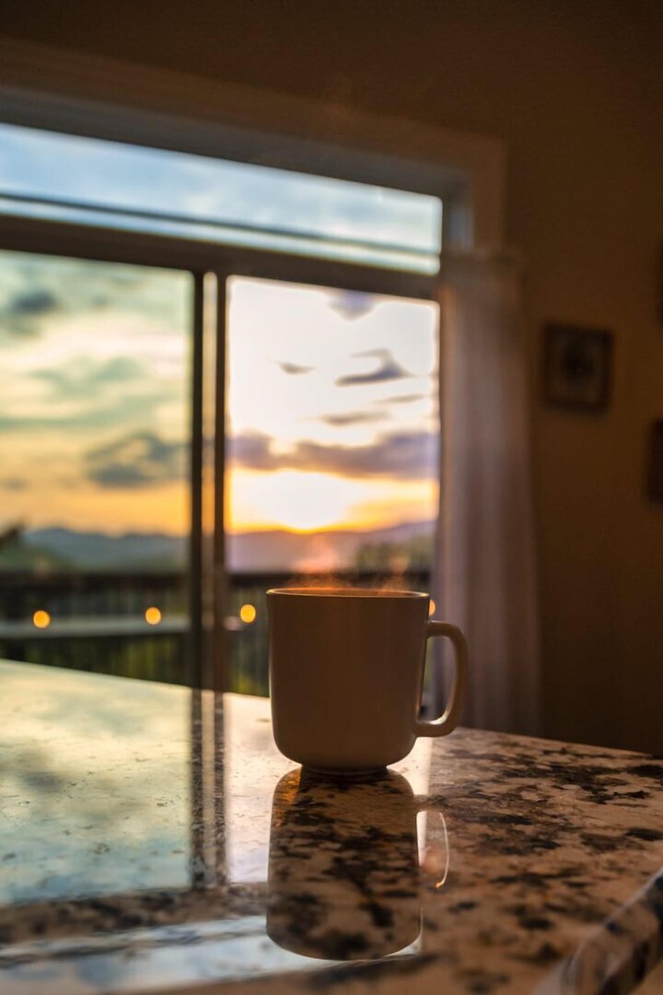Take in a cup of coffee at sunrise