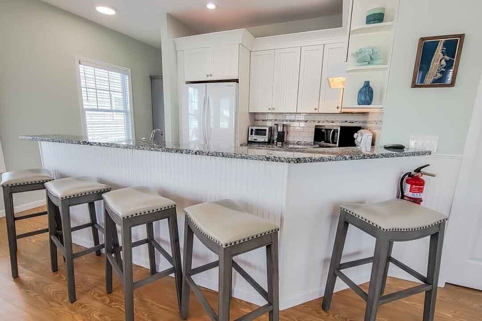 Kitchen with bar stools