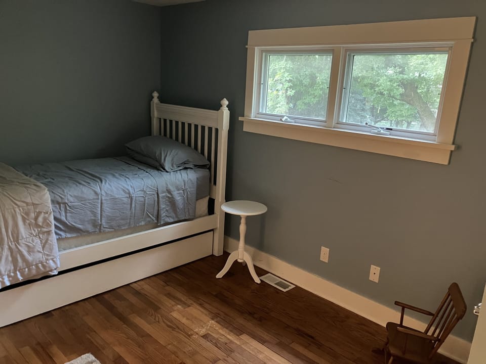 Back bedroom has twin plus double bed in nook (nook not shown)