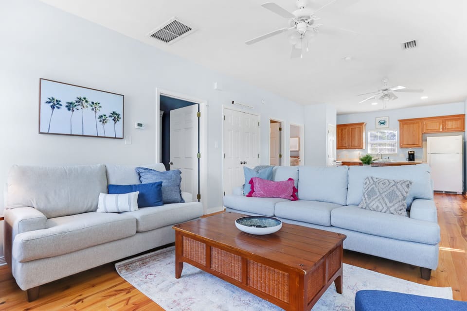 The living room is made for lounging.