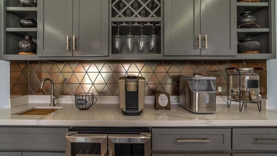 Custom built-in coffee and drink bar