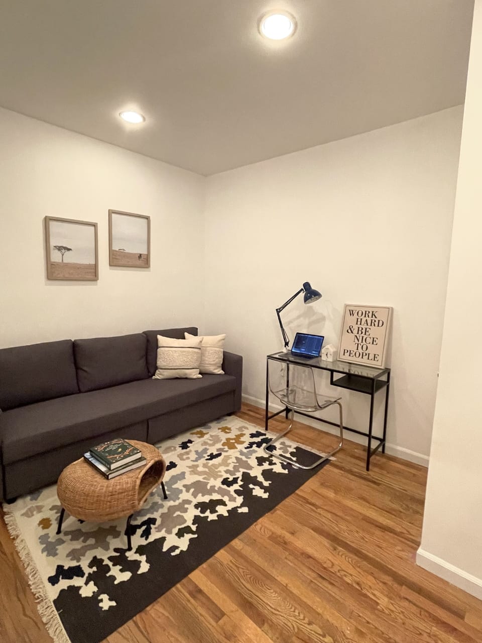 Home office with large sofa bed 