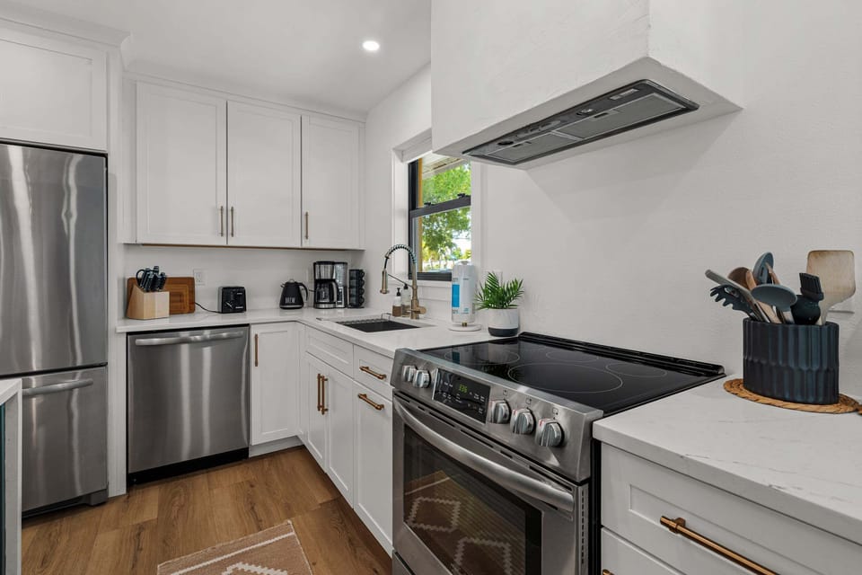 The kitchen is fully-stocked with anything you'll need for baking and cooking!