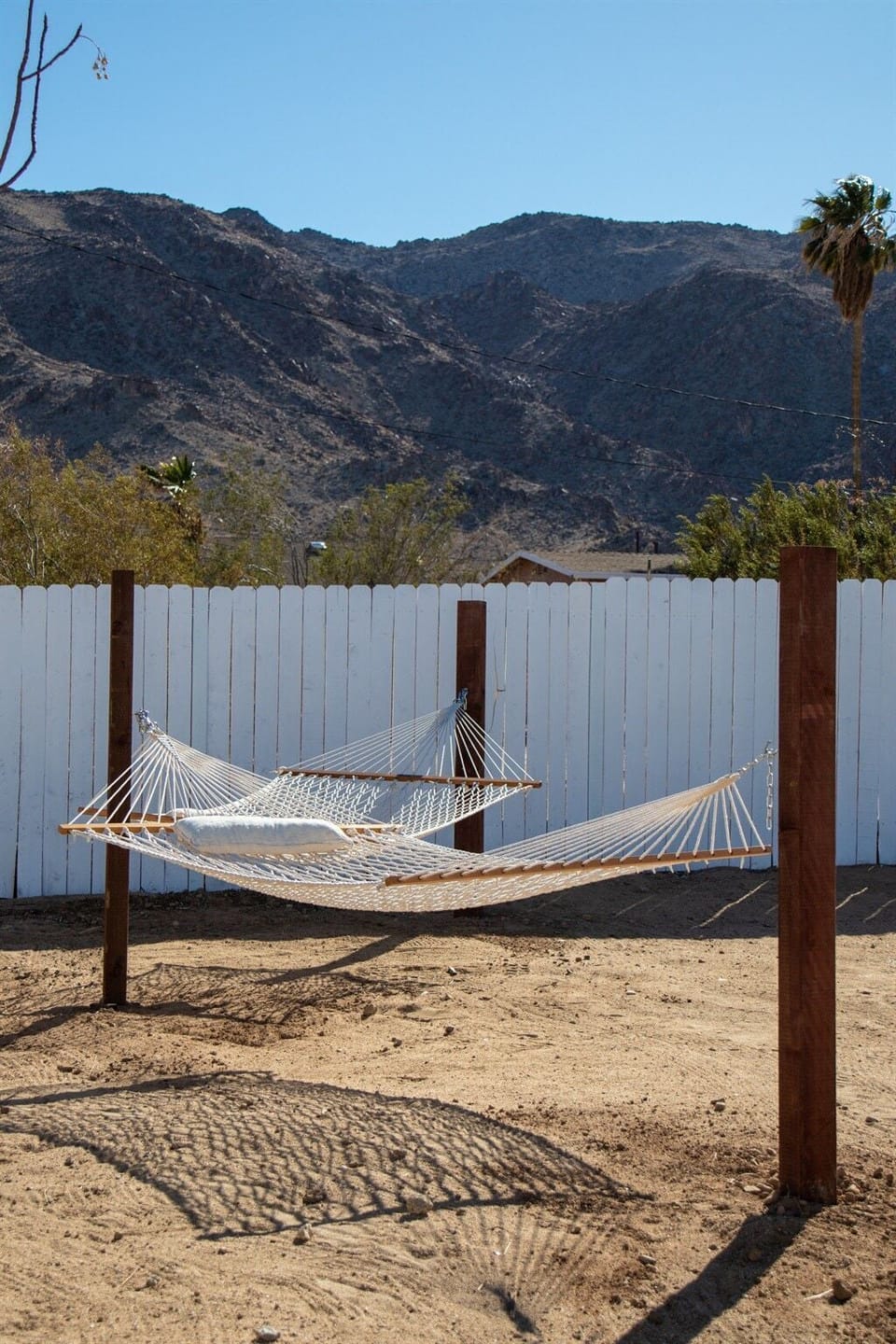 Views of Joshua Tree National Park mountains from our hammock area.