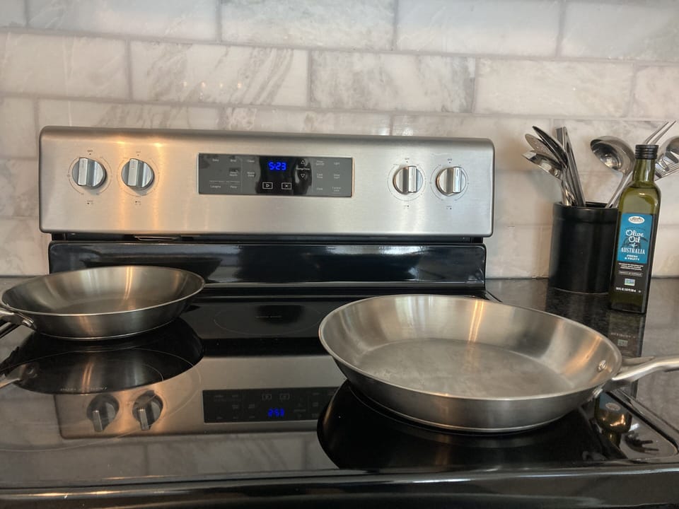 All dishes and cooking supplies supplied