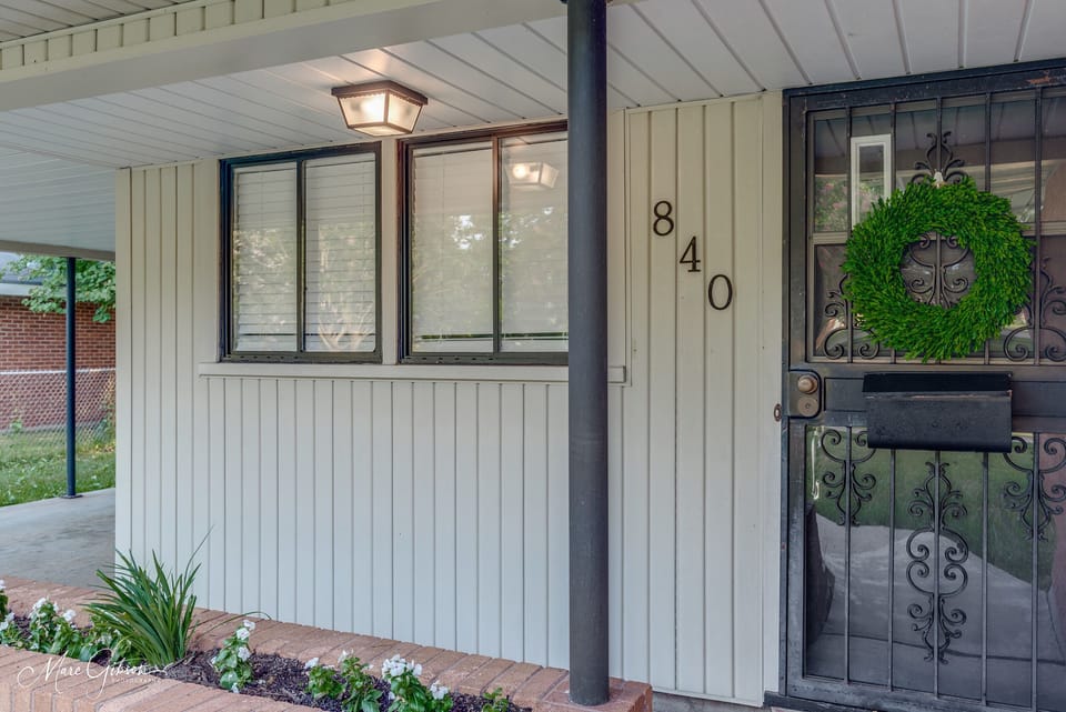 Entrance to the home.  Smart Lock is located on front door.