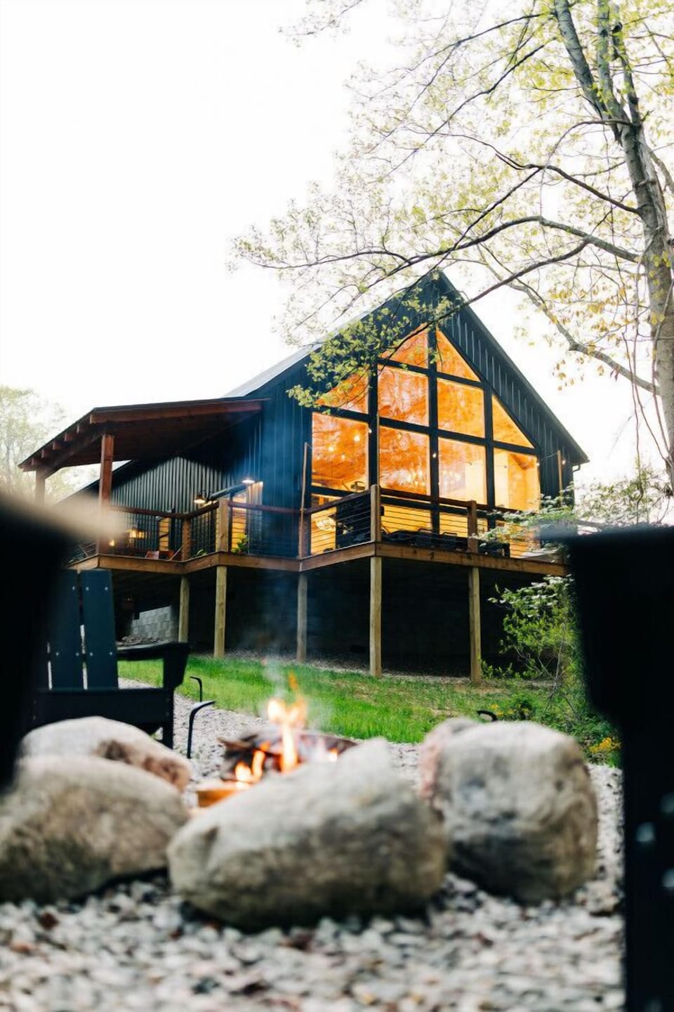 View of The Lodge from the fire pit area.