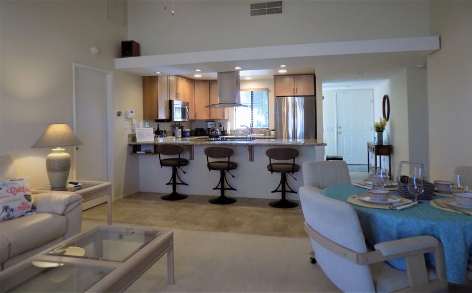 View of the living space from the sliding doors