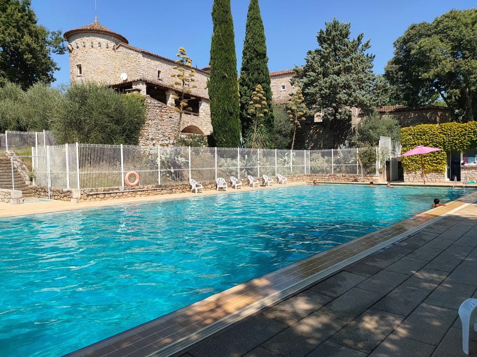 Take a dip in the lovely outdoor pool!