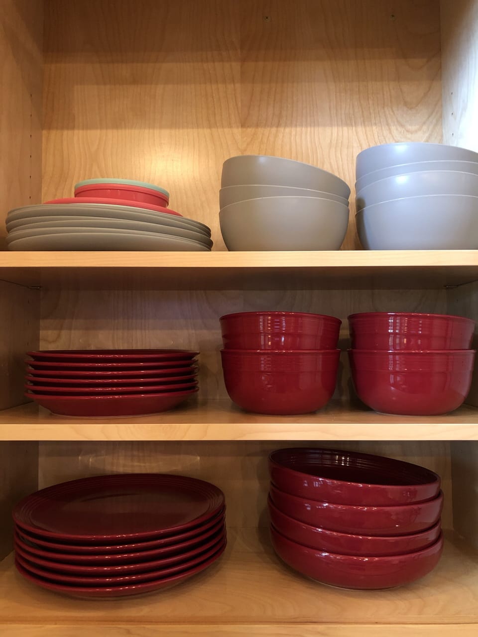 Dinnerware comes in both plastic and stoneware versions