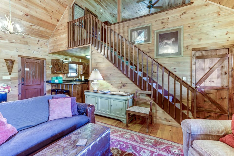 Great room / staircase to loft bedroom
