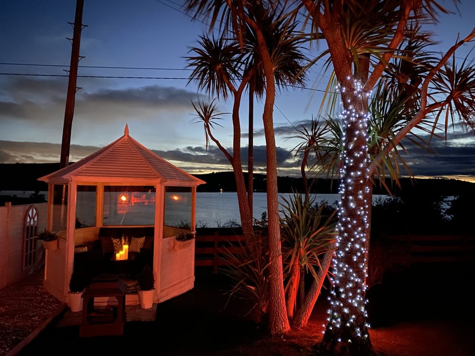 Glazed Gazebo with bay and lough views. 