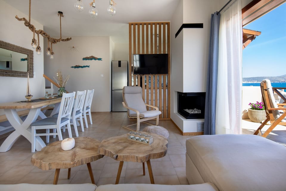 Living room with fireplace