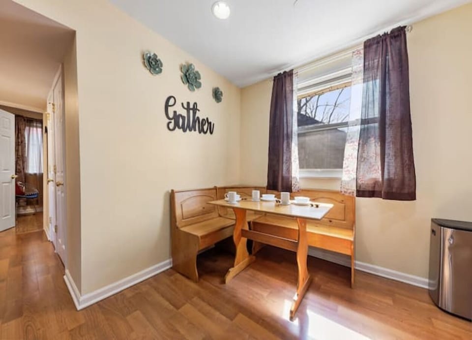 Cozy seat by a window with natural light.