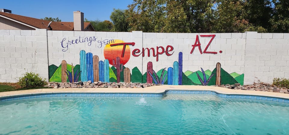 Pool View with Tempe Mural