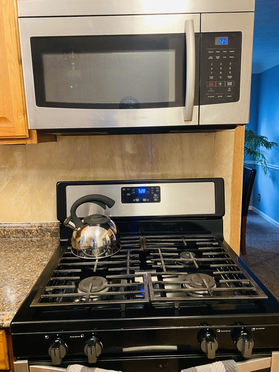 Microwave and Stove
