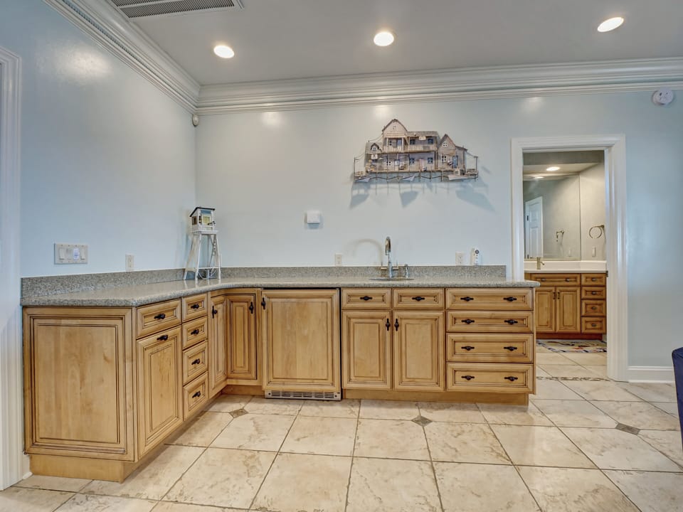 Wet bar in the top floor living area