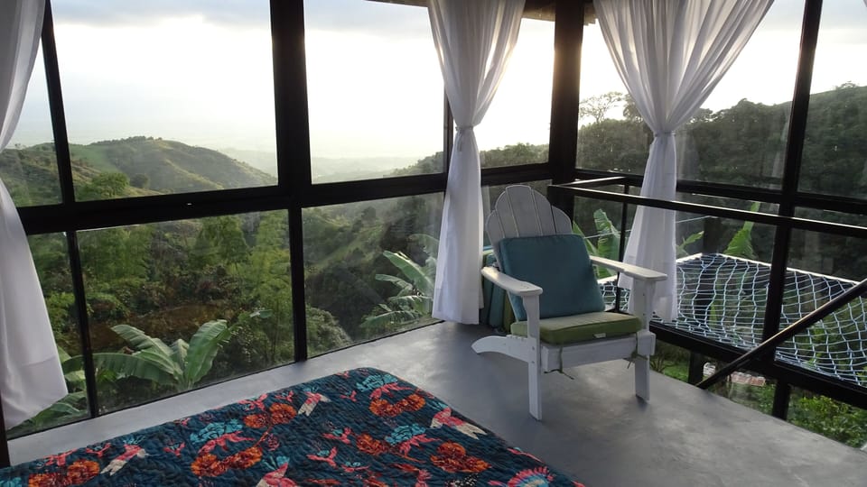 Third-floor bedroom views. The net balcony is attached to this bedroom