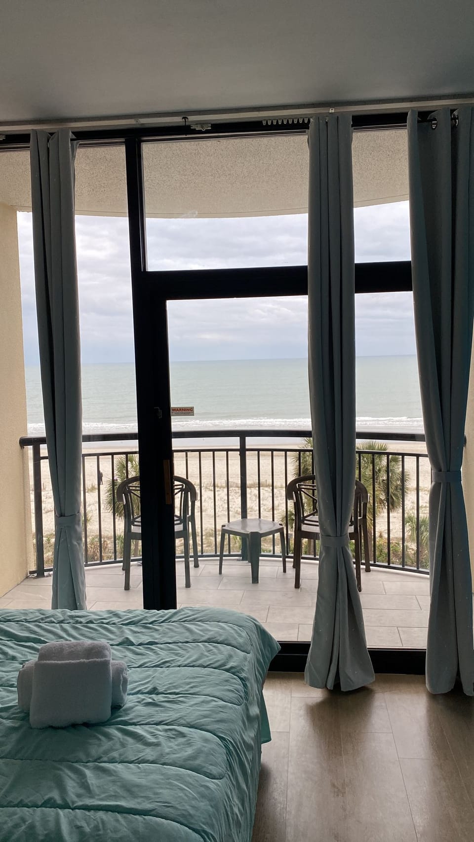 Beautiful oceanfront view from bedroom