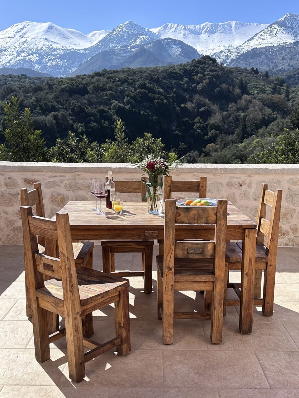 Dining on the balcony 